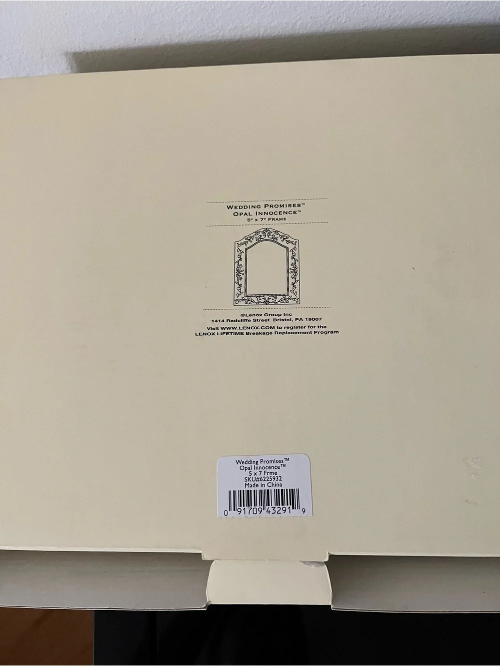 Lenox Wedding Promises Opal Innocence 5x7 Photo Picture Frame